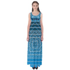 Network Social Abstract Empire Waist Maxi Dress