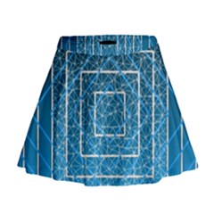 Network Social Abstract Mini Flare Skirt