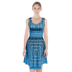 Network Social Abstract Racerback Midi Dress