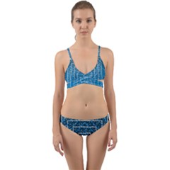 Network Social Abstract Wrap Around Bikini Set