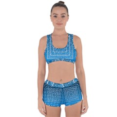 Network Social Abstract Racerback Boyleg Bikini Set