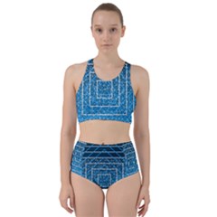 Network Social Abstract Racer Back Bikini Set