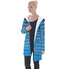 Network Social Abstract Longline Hooded Cardigan