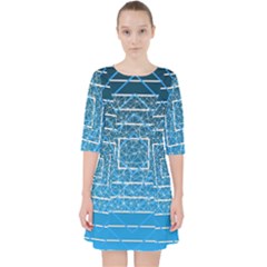 Network Social Abstract Quarter Sleeve Pocket Dress