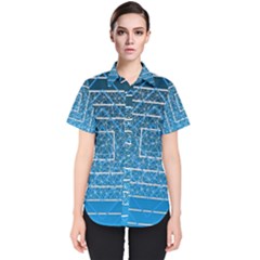 Network Social Abstract Women s Short Sleeve Shirt