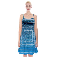 Network Social Abstract Spaghetti Strap Velvet Dress