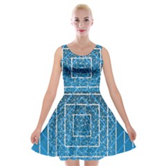 Network Social Abstract Velvet Skater Dress