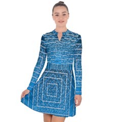 Network Social Abstract Long Sleeve Panel Dress