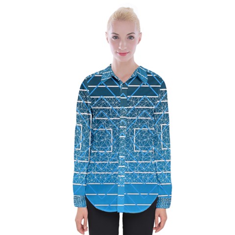 Network Social Abstract Womens Long Sleeve Shirt by Ravend