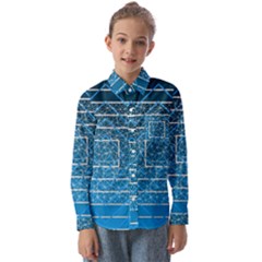 Network Social Abstract Kids  Long Sleeve Shirt