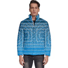 Network Social Abstract Men s Puffer Bubble Jacket Coat