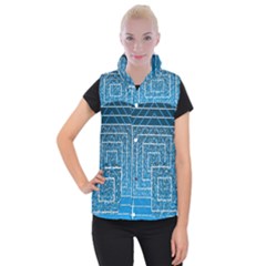 Network Social Abstract Women s Button Up Vest