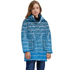 Network Social Abstract Kid s Hooded Longline Puffer Jacket