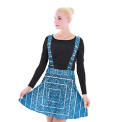 Network Social Abstract Suspender Skater Skirt