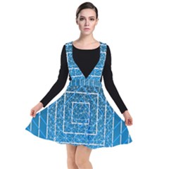 Network Social Abstract Plunge Pinafore Dress