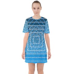 Network Social Abstract Sixties Short Sleeve Mini Dress