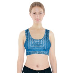 Network Social Abstract Sports Bra With Pocket