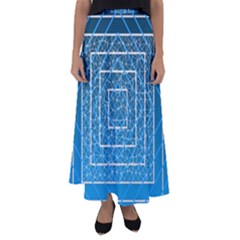 Network Social Abstract Flared Maxi Skirt by Ravend