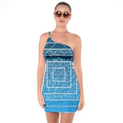 Network Social Abstract One Soulder Bodycon Dress