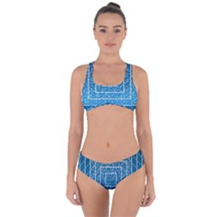 Network Social Abstract Criss Cross Bikini Set