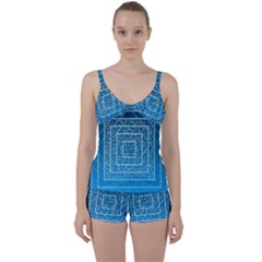 Network Social Abstract Tie Front Two Piece Tankini