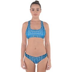 Network Social Abstract Cross Back Hipster Bikini Set