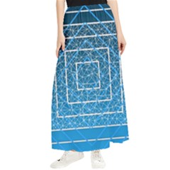 Network Social Abstract Maxi Chiffon Skirt