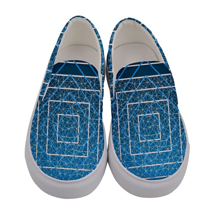 Network Social Abstract Women s Canvas Slip Ons