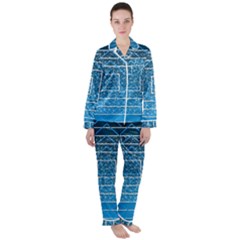 Network Social Abstract Women s Long Sleeve Satin Pajamas Set	