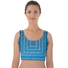 Network Social Abstract Velvet Crop Top