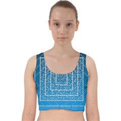 Network Social Abstract Velvet Racer Back Crop Top