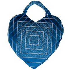 Network Social Abstract Giant Heart Shaped Tote