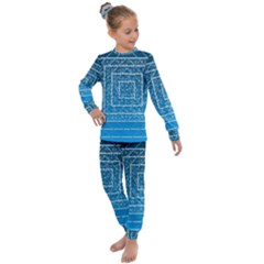 Network Social Abstract Kids  Long Sleeve Set 