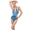 Network Social Abstract Plunging Cut Out Swimsuit View1