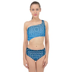 Network Social Abstract Spliced Up Two Piece Swimsuit