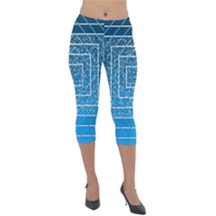 Network Social Abstract Lightweight Velour Capri Leggings 