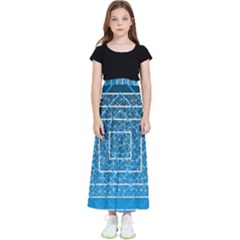 Network Social Abstract Kids  Flared Maxi Skirt