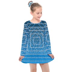 Network Social Abstract Kids  Long Sleeve Dress by Ravend