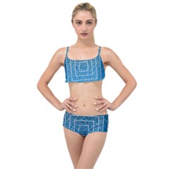 Network Social Abstract Layered Top Bikini Set