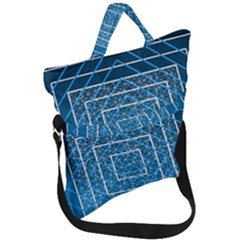 Network Social Abstract Fold Over Handle Tote Bag