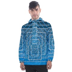 Network Social Abstract Men s Front Pocket Pullover Windbreaker