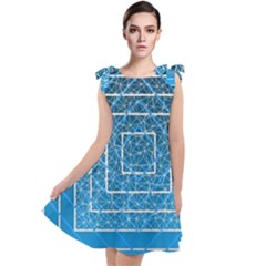 Network Social Abstract Tie Up Tunic Dress