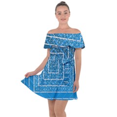 Network Social Abstract Off Shoulder Velour Dress