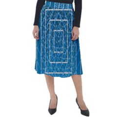 Network Social Abstract Classic Velour Midi Skirt 