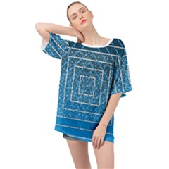 Network Social Abstract Oversized Chiffon Top