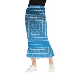 Network Social Abstract Maxi Fishtail Chiffon Skirt