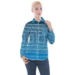 Network Social Abstract Women s Long Sleeve Pocket Shirt