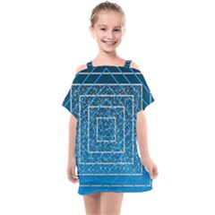 Network Social Abstract Kids  One Piece Chiffon Dress