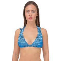 Network Social Abstract Double Strap Halter Bikini Top