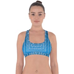 Network Social Abstract Cross Back Hipster Bikini Top 